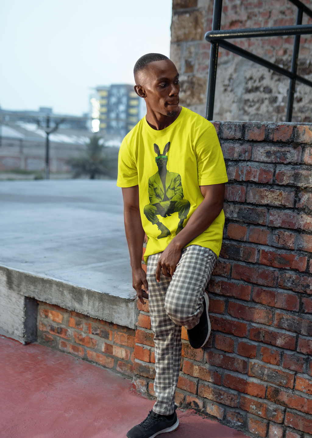 Surreal Suit Tee | Anthropomorphic Bunny Portrait T-Shirt