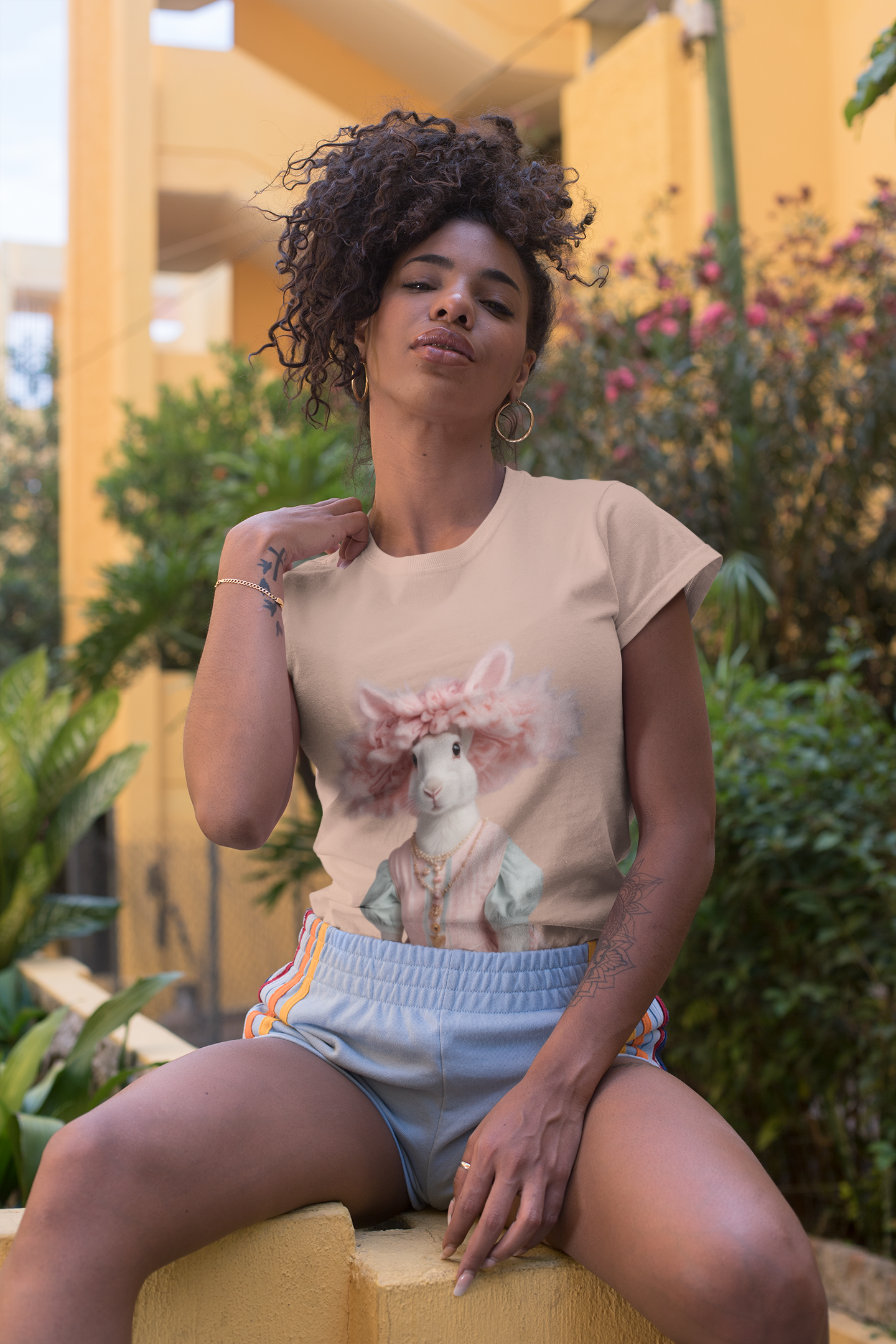 Whimsical Bunny Graphic Tee - Perfect for Easter and Spring Celebrations